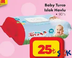 BABY TURCO ISLAK HAVLU MENDİL 90'LI fiyat ve kampanya bilgisi